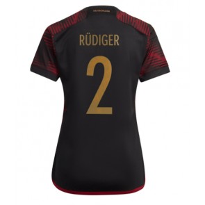 Tyskland Antonio Rudiger #2 Replika Udebanetrøje Dame VM 2022 Kortærmet